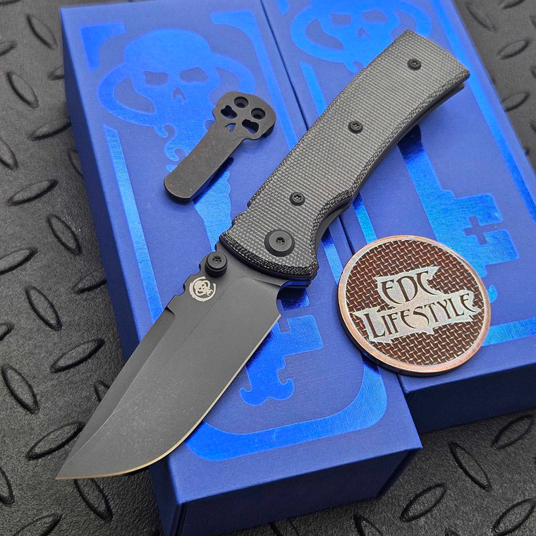 Chaves Knives Blue Label Redencion Street Black Micarta 3.125" Drop Point Blackout