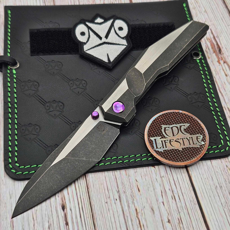 Poikilo Blade Bio Series Komodo-S Two-tone Dark Stonewash Titanium Folder 3.66" M398