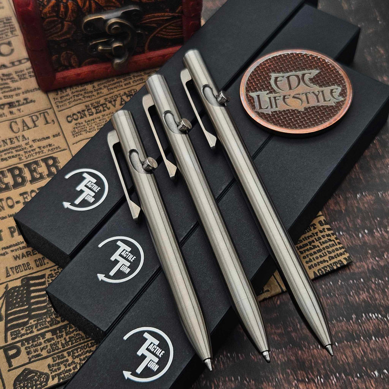 Tactile Turn Slim Bolt Action Titanium Pen