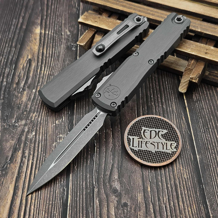 Microtech Ultratech ZBP 1122-10APNC Natural Clear Double Edge 3.5" Apocalyptic M390MK - Zero Blade Play