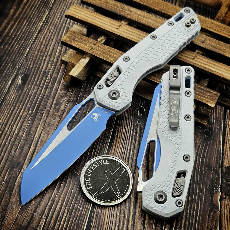 Microtech MSI Ram-Lok S/E Polymer White Tri-Grip Sky Blue Standard