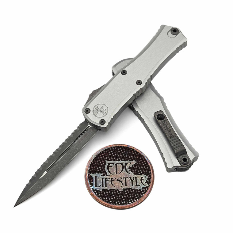 Microtech Hera II Mini Clear 2.90" D/E Full Serrated Apocalyptic 1702M-12APCR By Edc Lifestyle