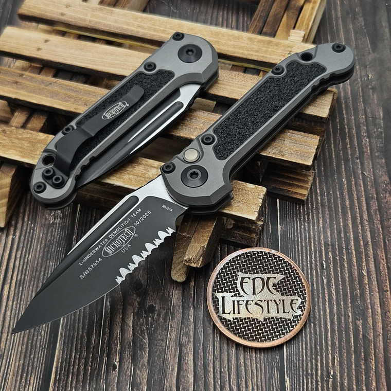 Microtech LUDT S/E Generation III 1135-2NC Natural Clear Partial Serrated Black Standard