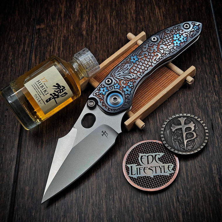 Borka Blades Ti2 Design Koi Motif Stonewash 2025 Blade Texas