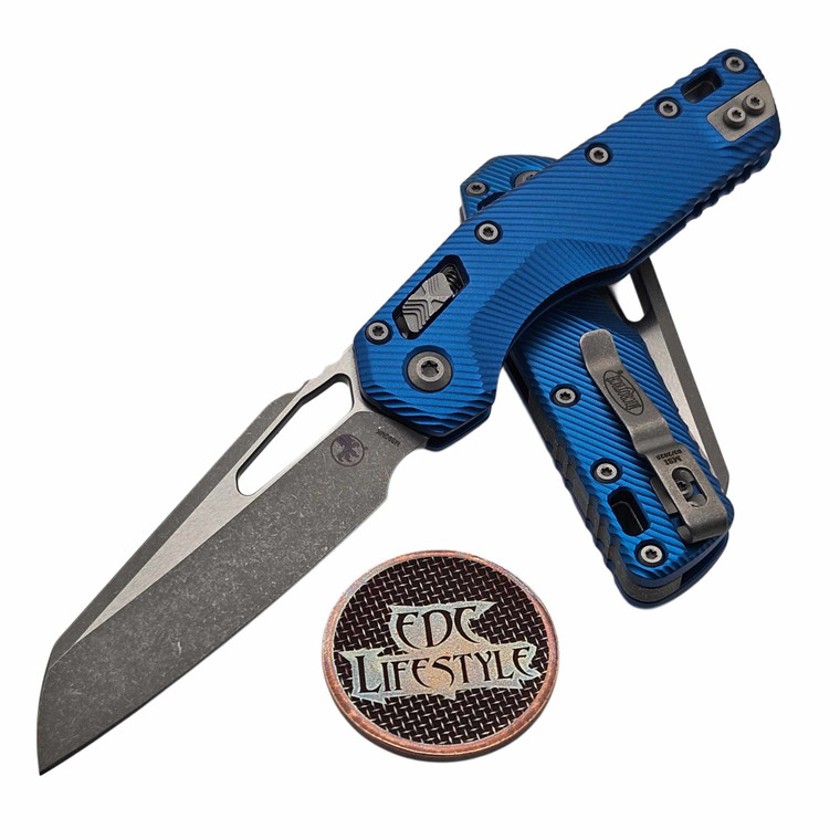 Microtech MSI Ram-Lok Blue Fluted Aluminum 3.85" S/E Apocalyptic 210-10APFLBL  By Edc Lifestyle