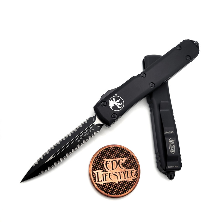 Microtech Ultratech 122-D3T Tactical Double Full Serrated Double Edge