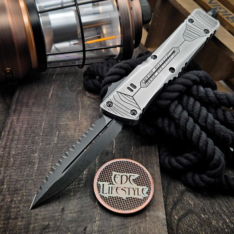 Microtech Knives Combat Troodon D/E Full Serrated DLC Beskar 142-3DLCMDDNA