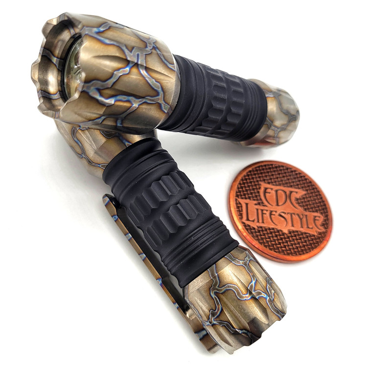 Heretic Knives Hyperion Prototype Flashlight Flamed Titanium Ends