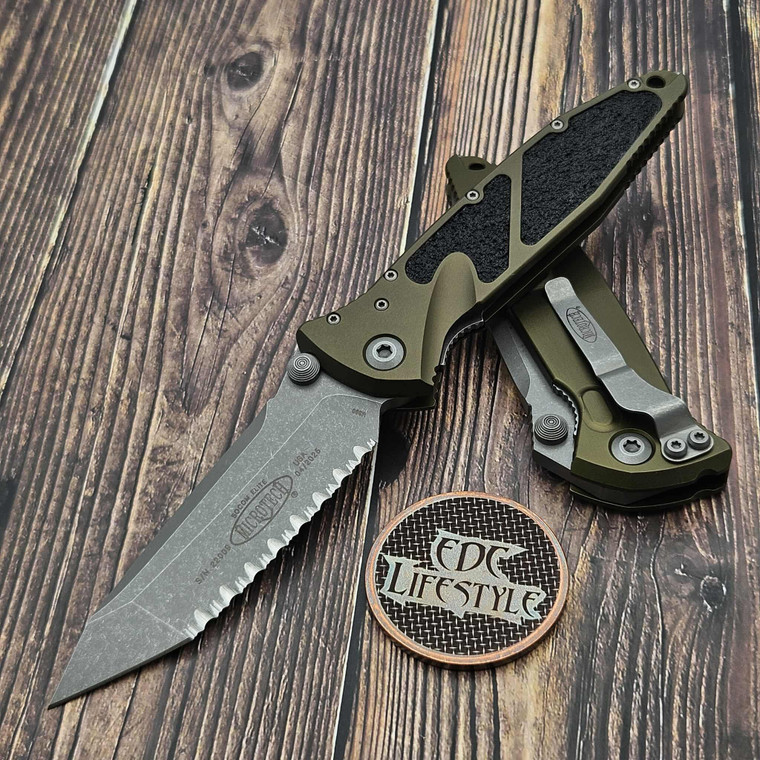 Microtech Socom Elite Manual 161-12APOD OD Green Tanto Edge Full Serrated Apocalyptic