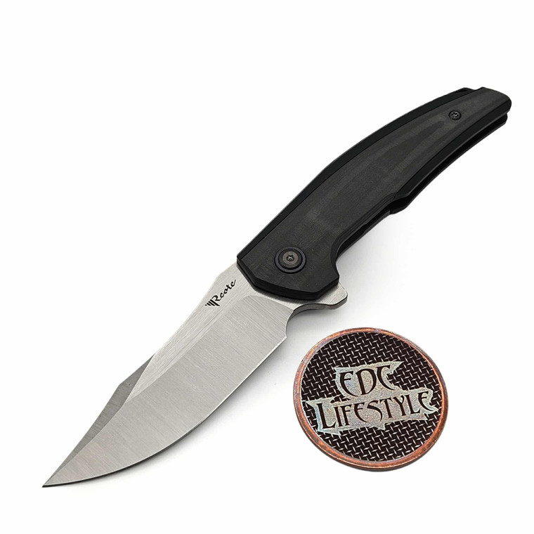 Reate Knives Jack Jr. Integral Carbon Fiber Inlay Black Collar 3.5" S30V Belt Satin