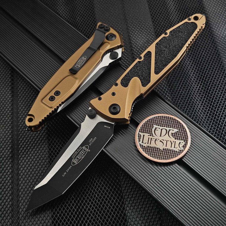 Microtech Socom Elite Manual Tan 4" T/E Black 161-1TA Tanto on EDC Lifestyle