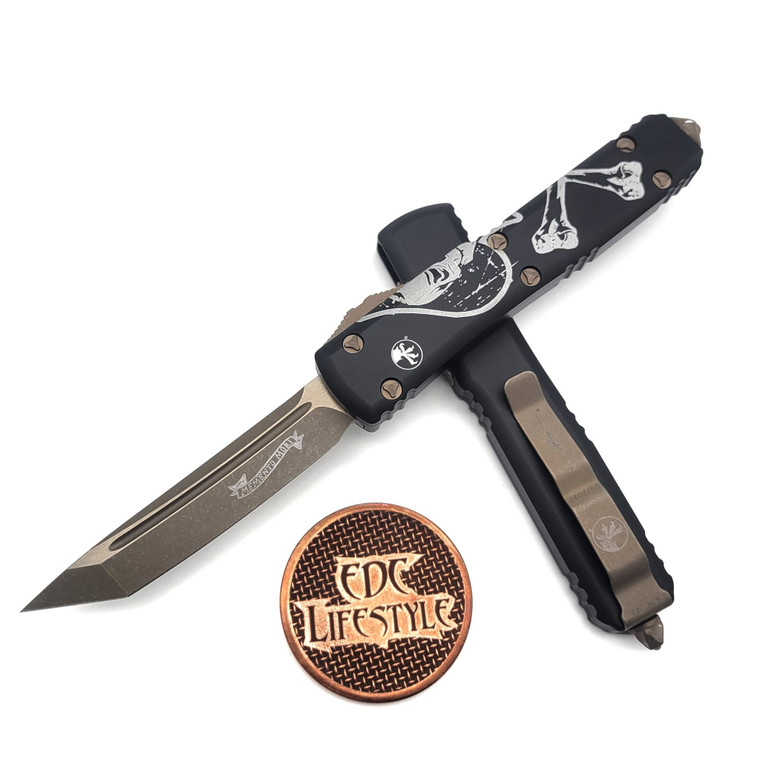 Microtech Ultratech 123-13DCS Death Card Bronzed  Apocalyptic Tanto Edge