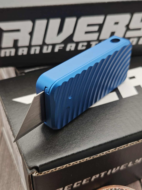 Rivery Zero Original Blue Aluminum CadLabCNC Razor Blade OTF w