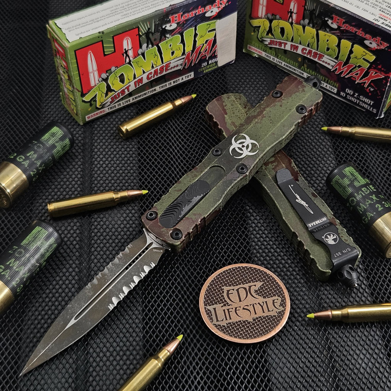 Microtech Dirac Delta Outbreak 3.75" D/E Partial Serrated 227-2OBDS By Edc Lifestyle