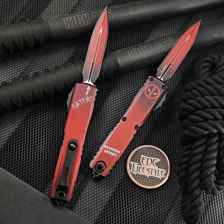 Microtech Ultratech ZBP 1122-1DPS Deadpool Double Edge 3.5" - Zero Blade Play