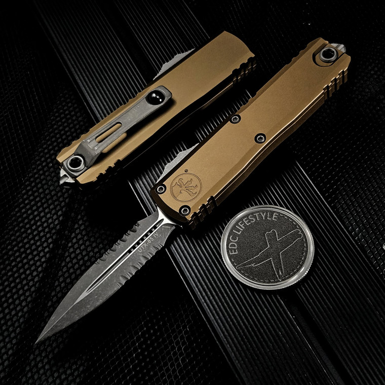 Microtech UTX-85 Gen IV Tan D/E 3.10