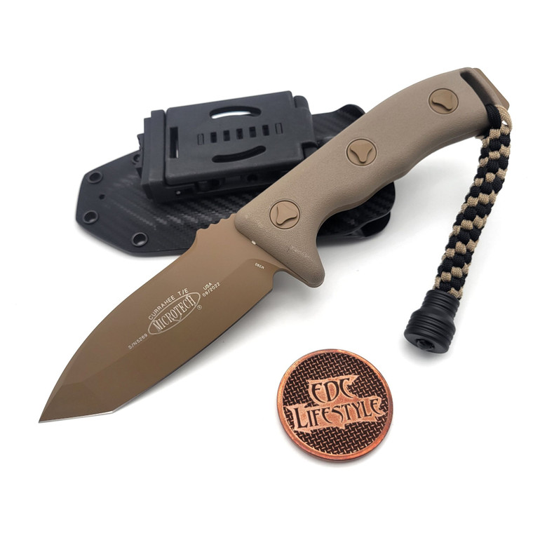 Microtech Knives Currahee 103-1TA Tanto Fixed Blade Tan