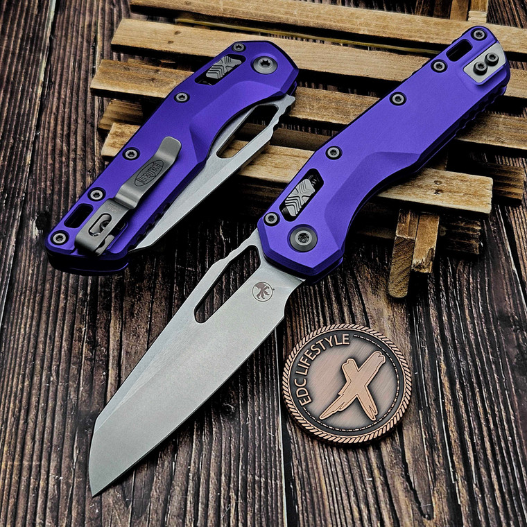 Microtech MSI Ram-Lok Purple Aluminum 3.85" S/E Stonewash 210-10PU by EDC Lifestyle