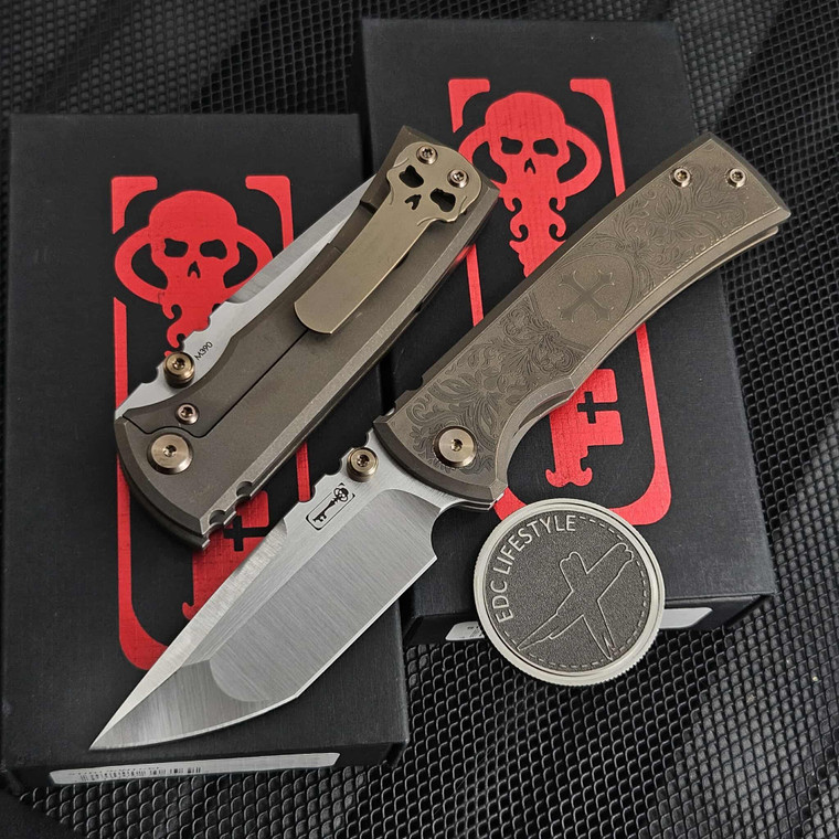 Chaves Redencion Street Crusader Titanium 3.5" M390 Tanto Belt Satin