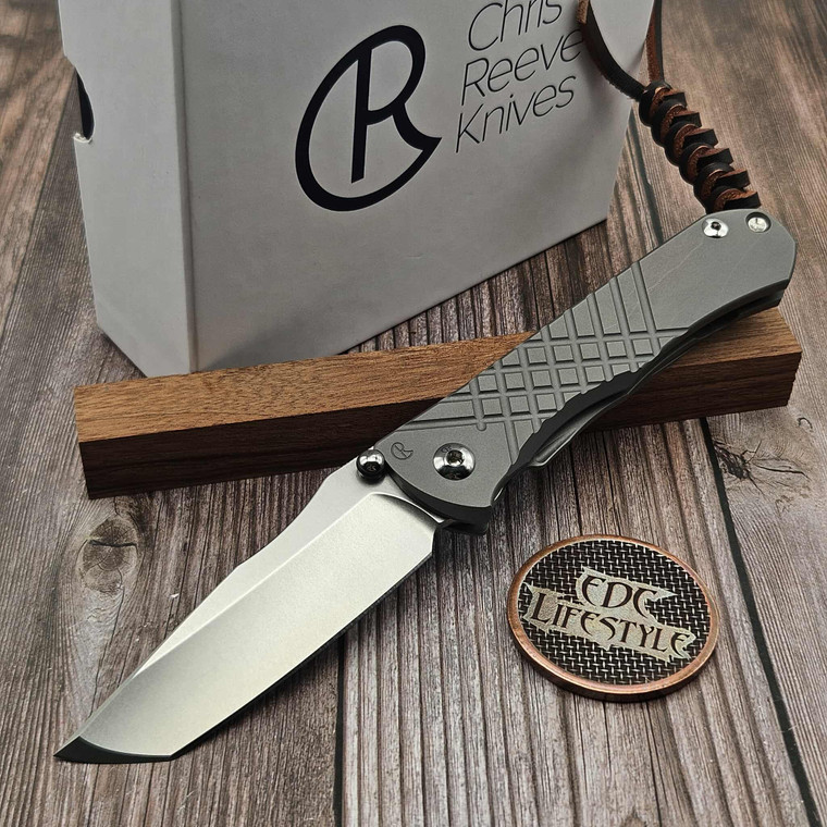 Chris Reeve Knives CRK Umnumzaan Tanto Glass Blasted Titanium CR12LJ002 - Preowned