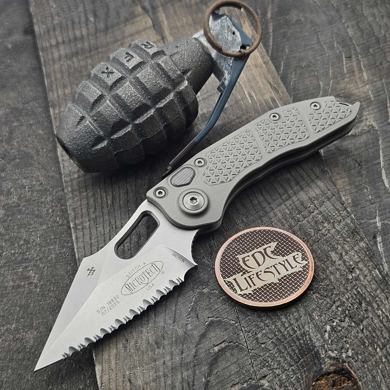 Microtech 1136-10 Black LUDT Gen III T/E Stonewash Grenade