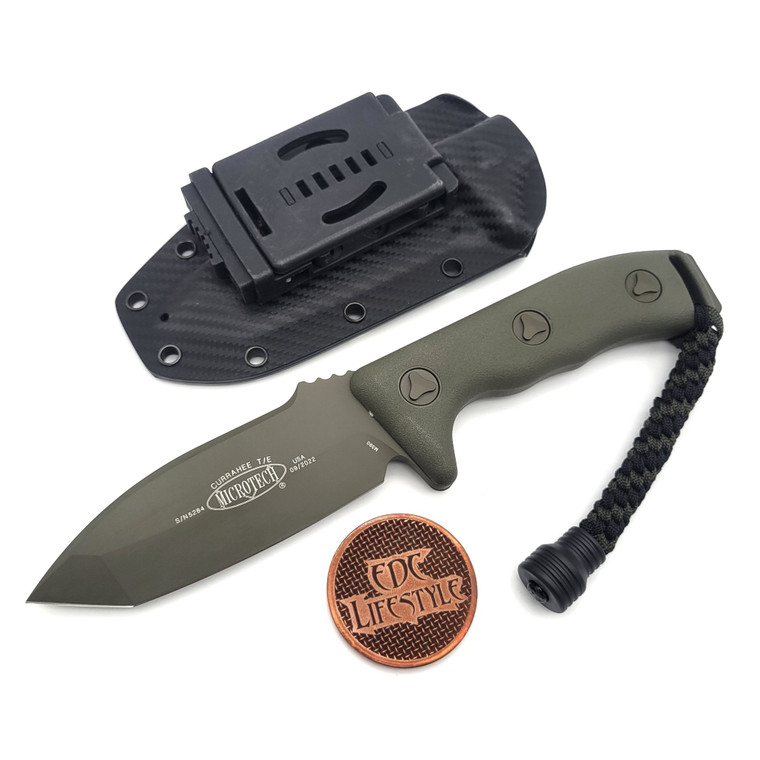 Microtech Knives Currahee 103-1OD Tanto Fixed Blade Cerakote OD Green