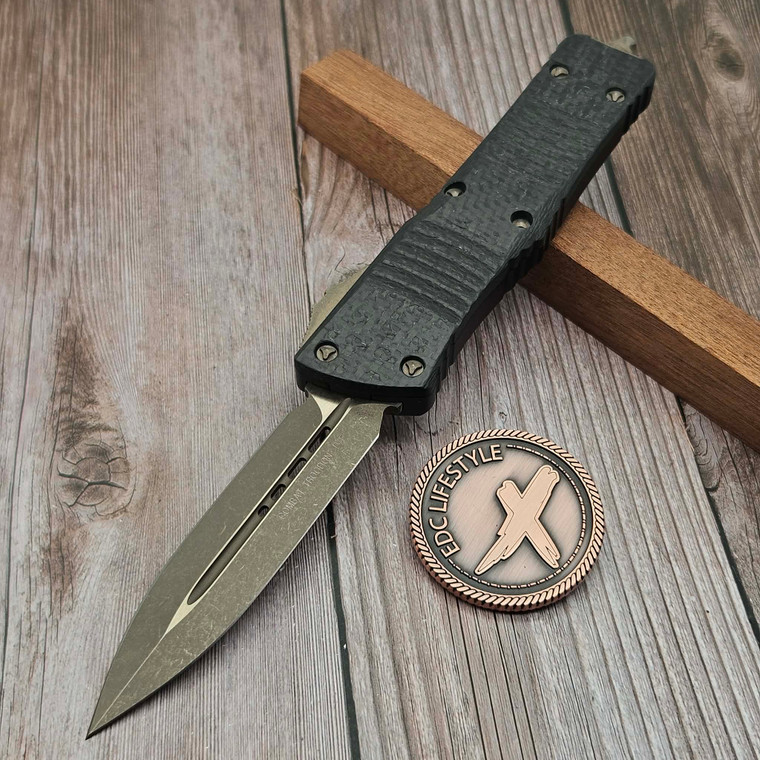 Microtech Combat Troodon Carbon Fiber D/E Bronze Apocalyptic 142