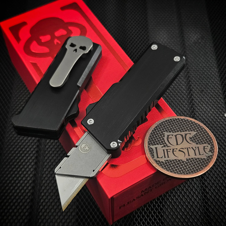 Chaves CHUB Black Automatic OTF SS Satin MF HW 1" Utility Blade