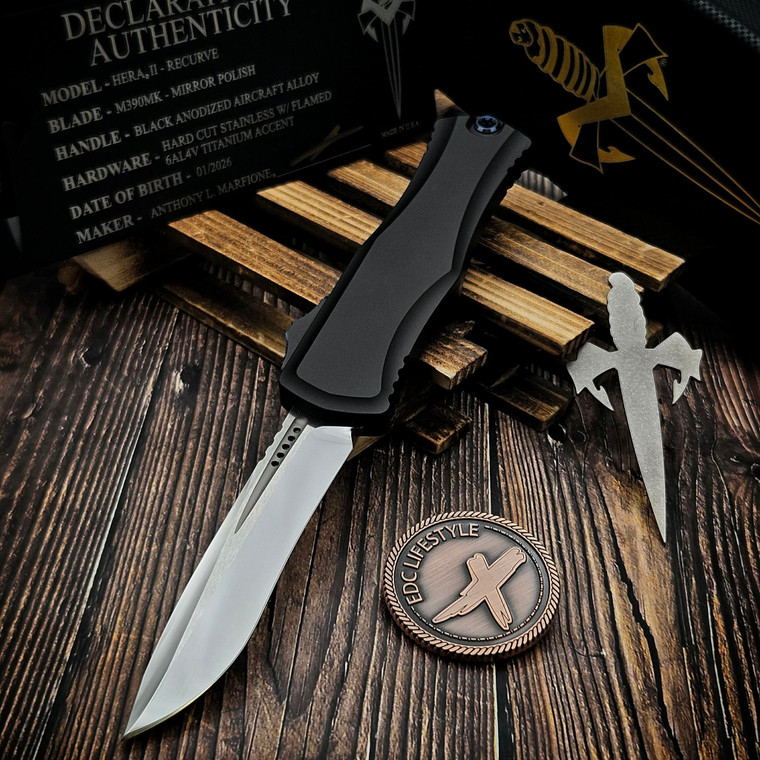 Marfione Custom Hera II Recurve Mirror Polish Blued HW & Flamed Ti Accent