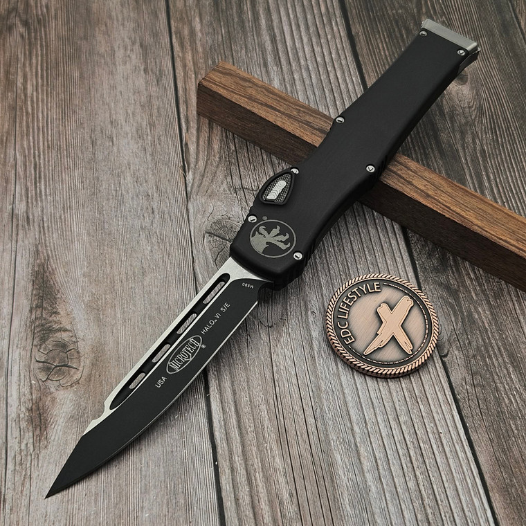 Microtech Knives Halo VI S/E Black Standard 251-1 Serial 287- Preowned