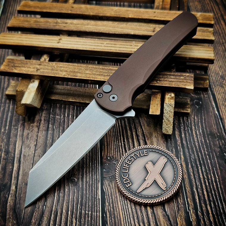 Pro-Tech Knives Malibu FDE Flipper 3.3" SW Reverse Tanto