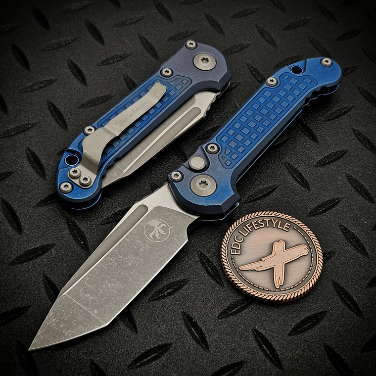 Microtech LUDT Antique Blue Titanium Frag T/E Apocalyptic 1136