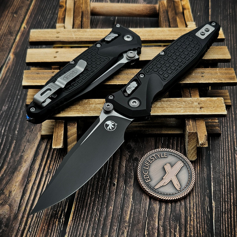 Microtech Socom Ram-Lok Black Aluminum Frag 4.00" S/E Tactical 160RL-1FR