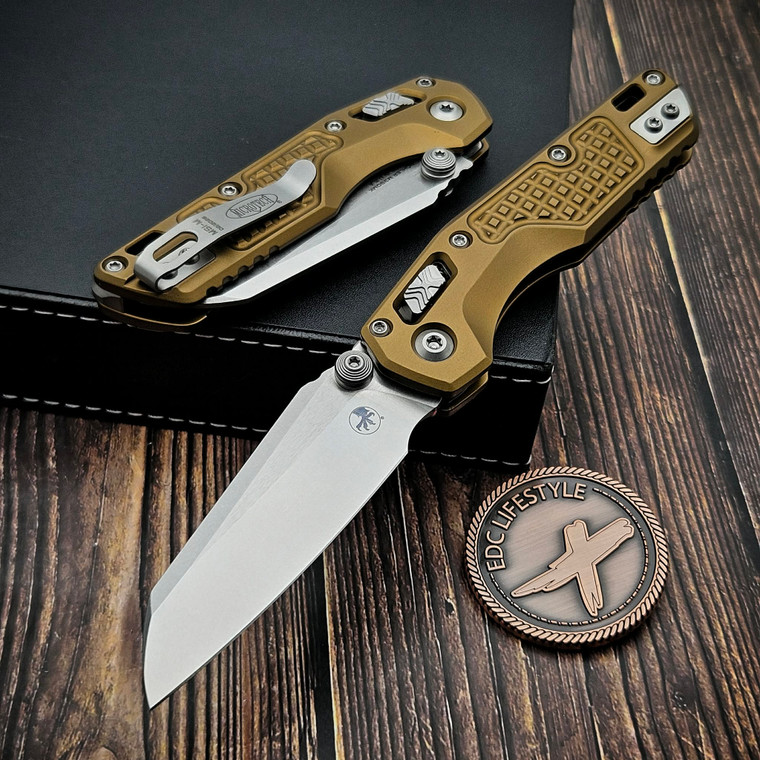 Microtech MSI Ram-Lok Mini Tan Aluminum Frag 3.10" S/E Stonewash 210M-10FRTA By Edc Lifestyle