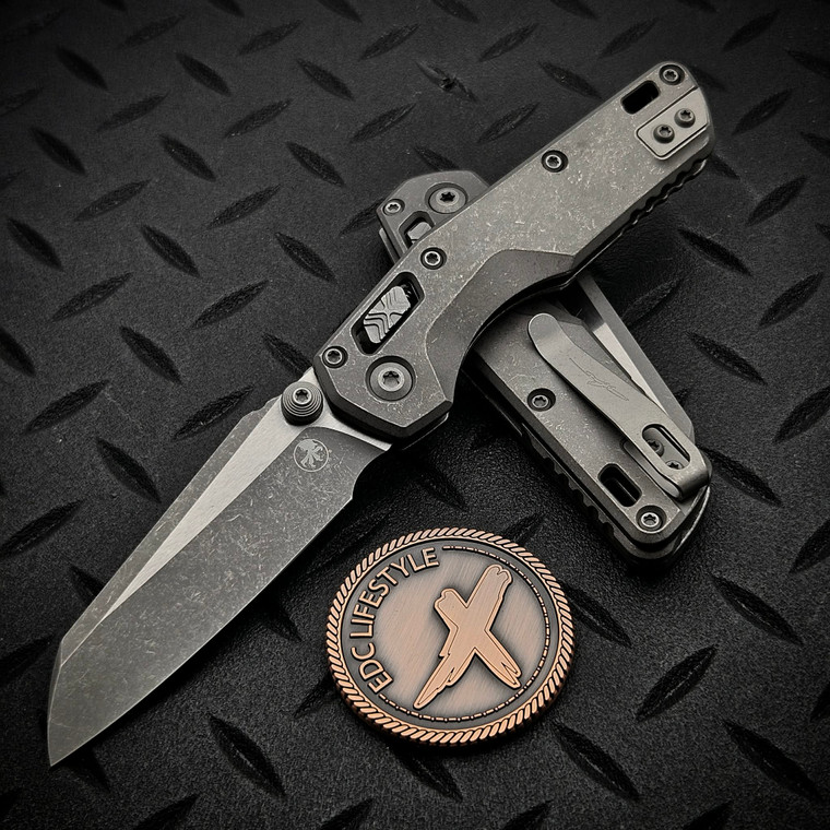 Microtech MSI Ram-Lok Mini Slab Side Titanium 3.10" Apocalyptic Marfione Select 210M-10APMS1  By Edc Lifestyle