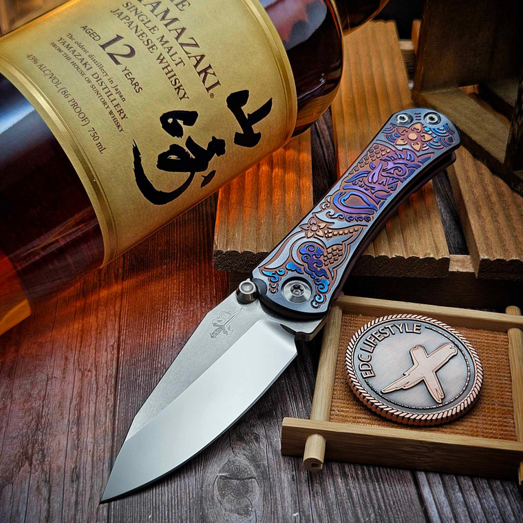 Marfione Custom Borka Blades Blue Anodized Samurai SBDP Mirror