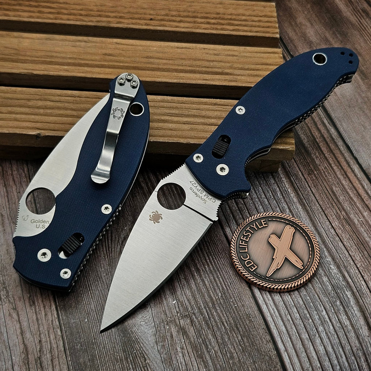 Spyderco Manix 2 Cobalt Blue G10 Crossbar Lock 3.37