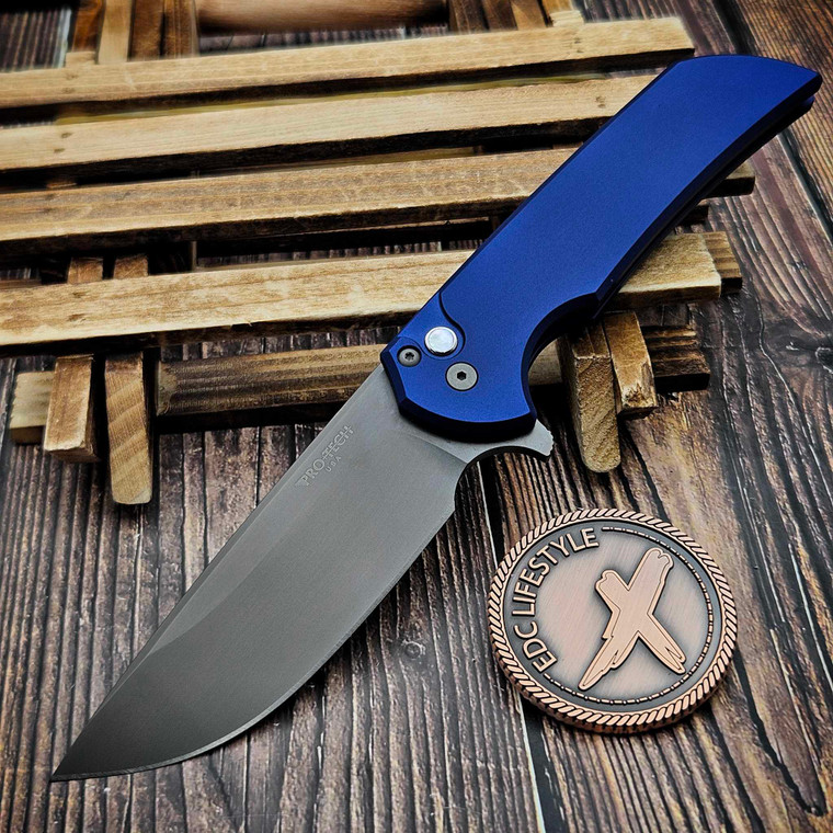 Pro-Tech Mordax Navy Blue Button Lock 3.5