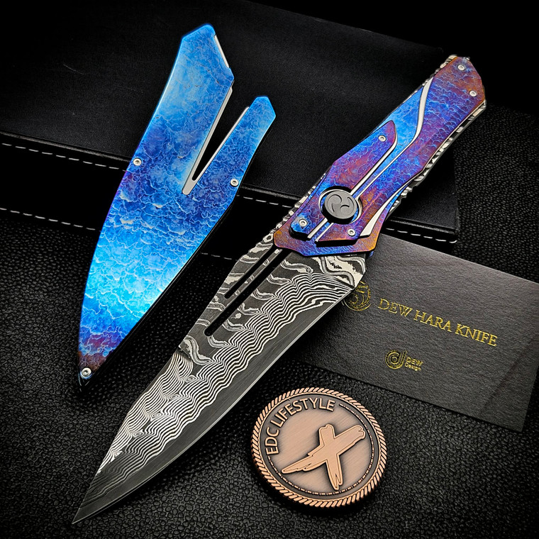 Dew Hara Homura Fixed Blade VG-10 Damascus Cosmic Storm #1 of 1