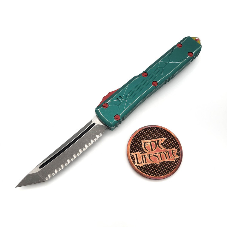Microtech Ultratech 123-12BH Bounty Hunter Tanto Full Serrated Stonewash Serial #5717 Pre-owned