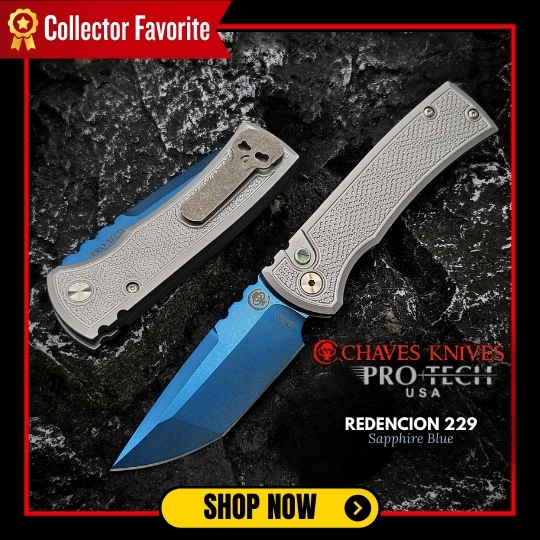 Chaves Knives Pro-tech Redencion 229 Sapphire blue