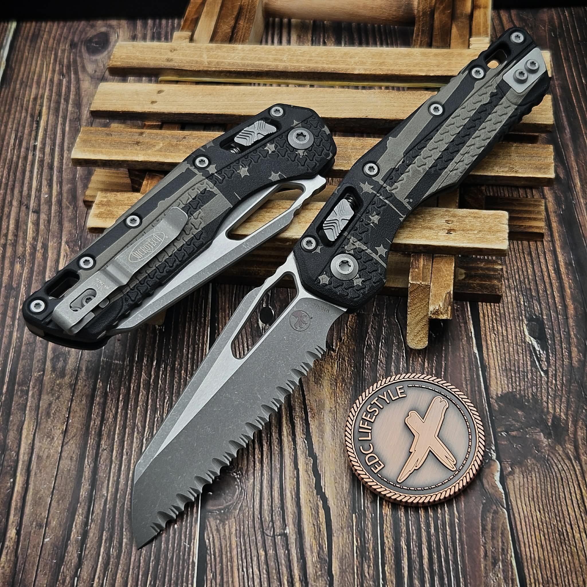 Microtech MSI Ram-Lok Flag Tri-Grip Polymer 3.85