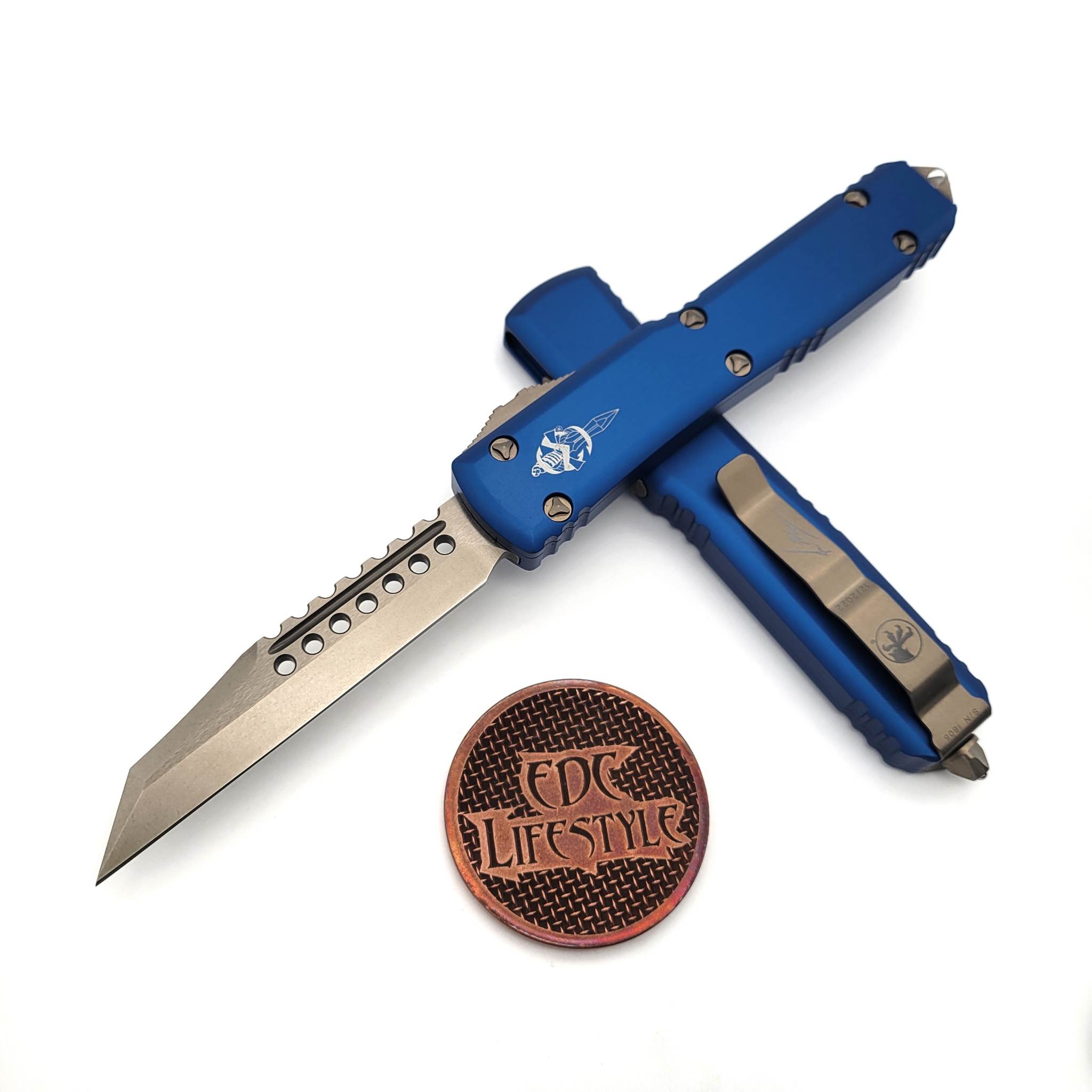 Microtech Ultratech 119W-13BLS Blue Warhound Bronzed Standard