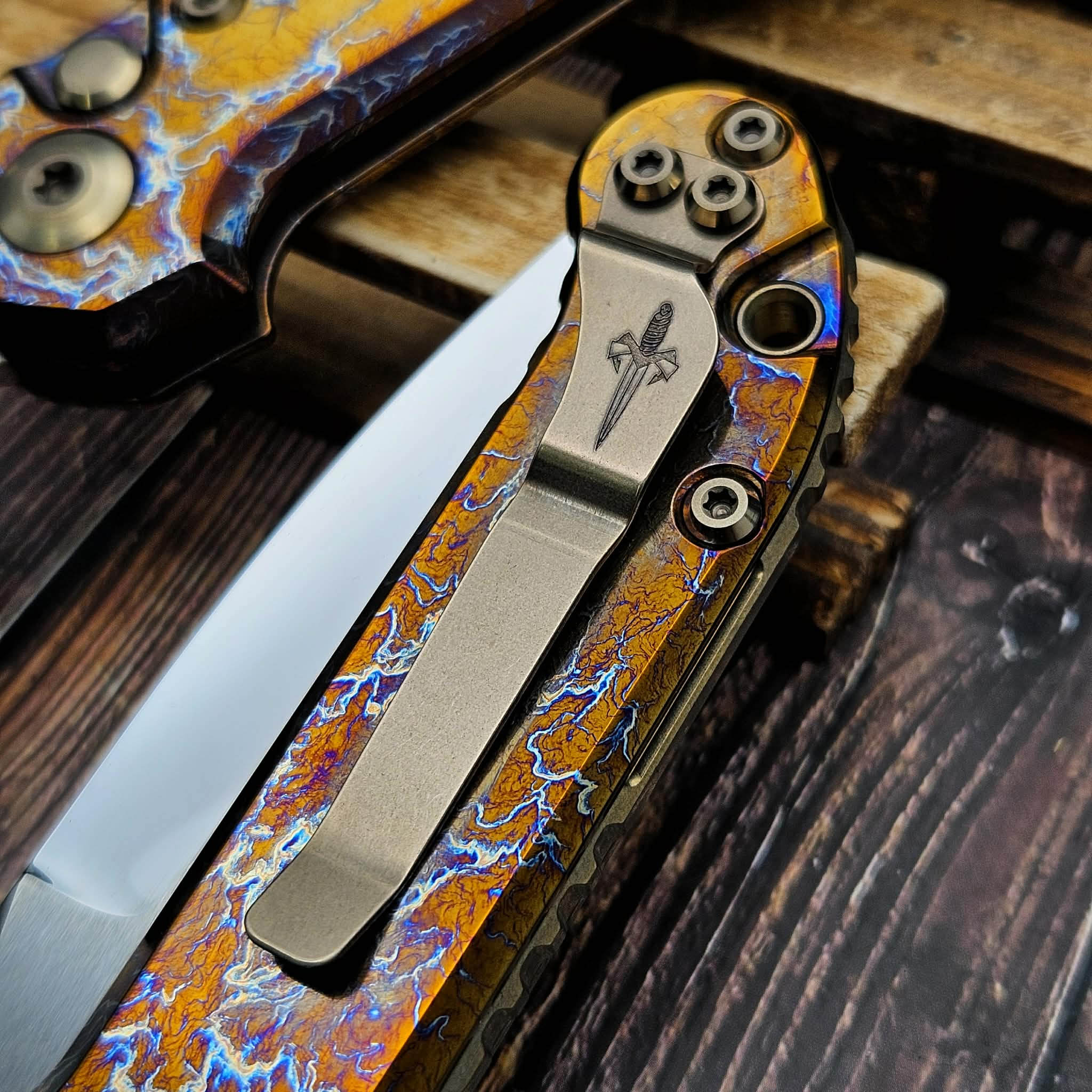 美品 Mortify ロンT L スウェディッシュデスメタル グラインドコア Marfione Custom LUDT Tulip Grind Mirror Polish Galactic Acid Slab