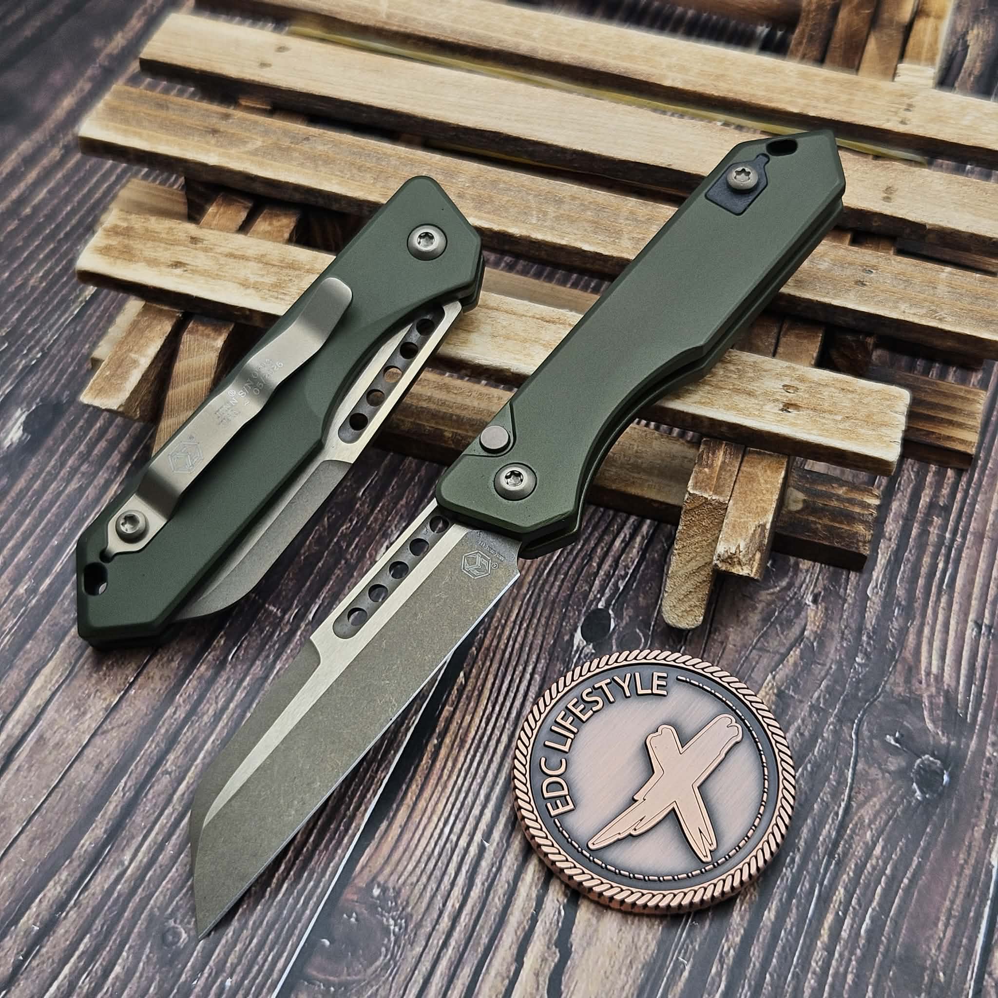 Heretic Knives OD Green Jinn Auto 3