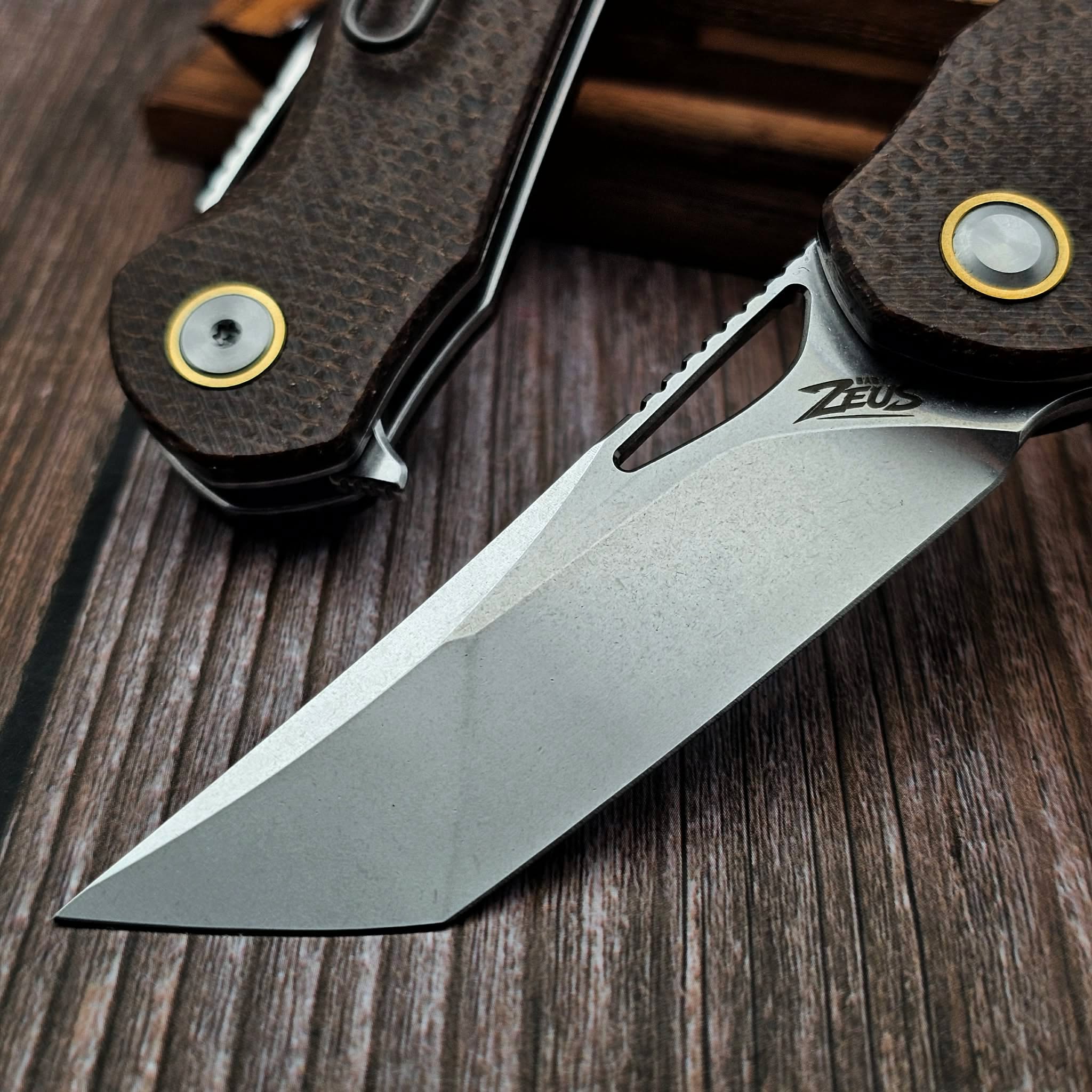 Grissom Knife & Tool Baby Zeus Natural Micarta 2.88 T/E Stonewash