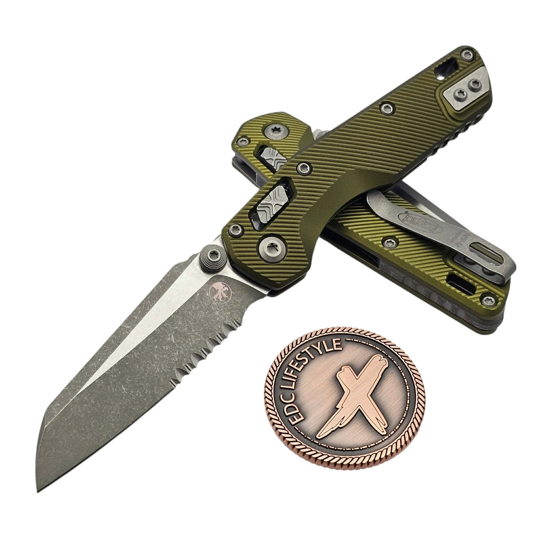 Microtech MSI Mini OD Green Aluminum Fluted 3.18