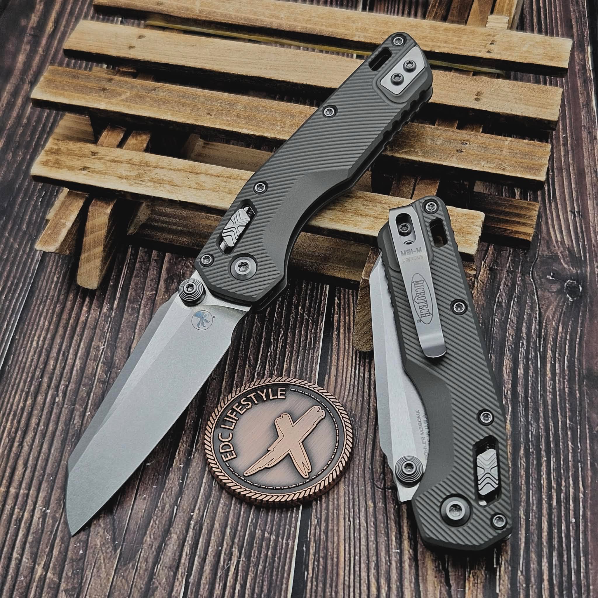 Microtech MSI Mini Natural Clear Fluted Aluminum 3.18