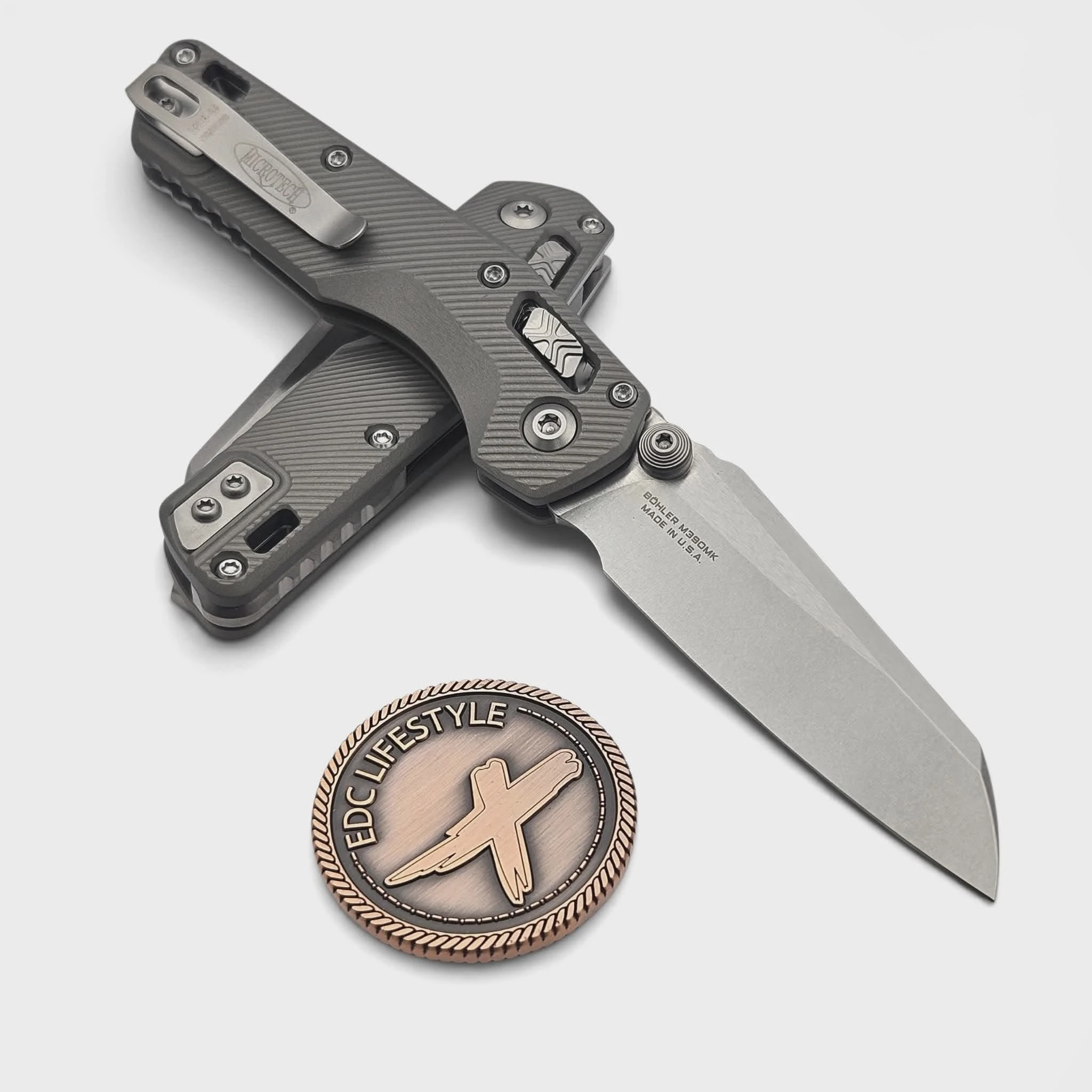 Microtech MSI Mini Natural Clear Fluted Aluminum 3.18