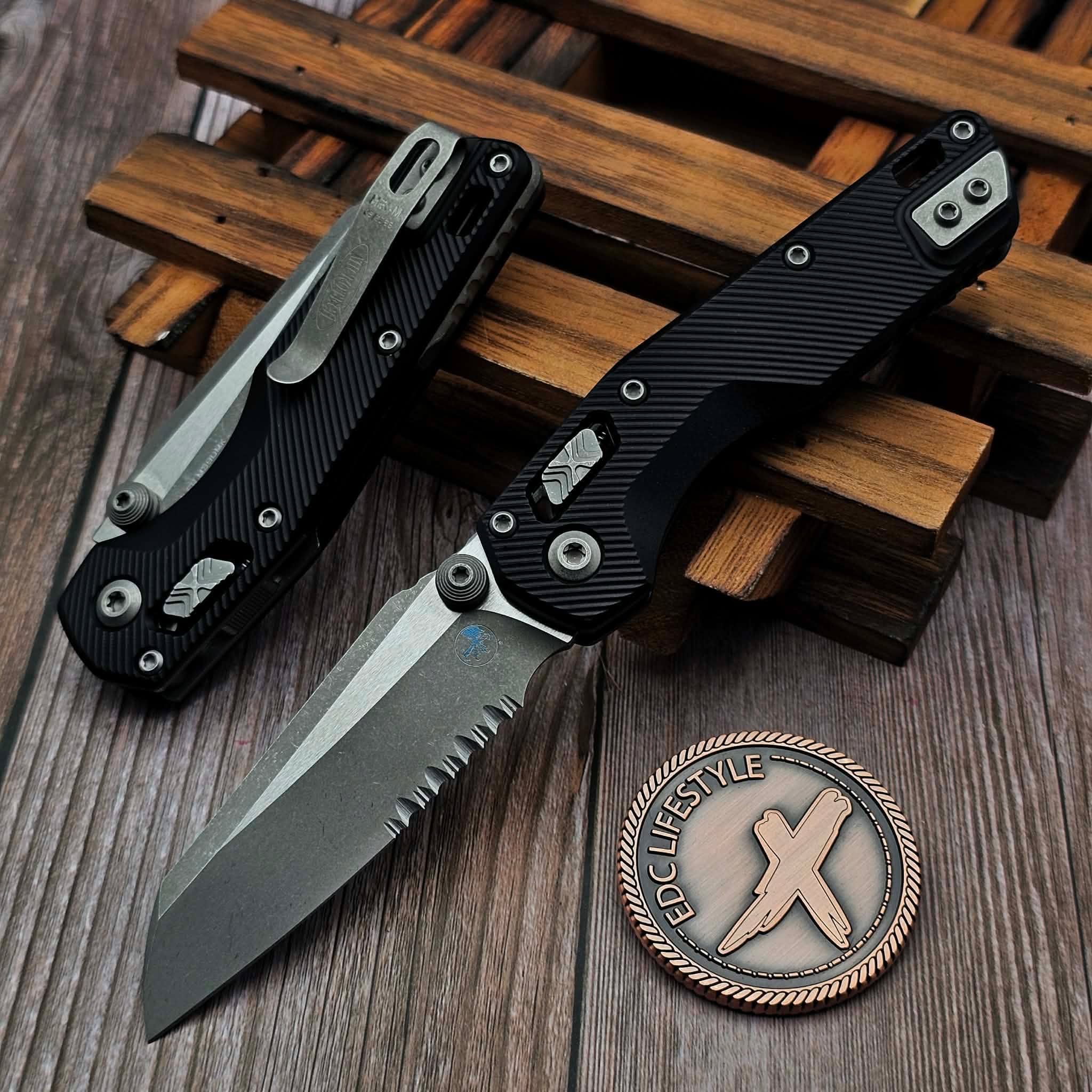 Microtech MSI Mini Black Aluminum Fluted 3.18